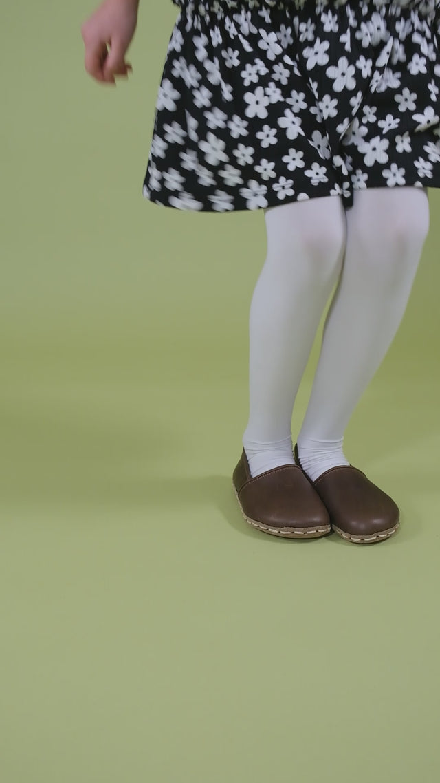 Barfuß-Loafer in Kaffeebraun für Kinder