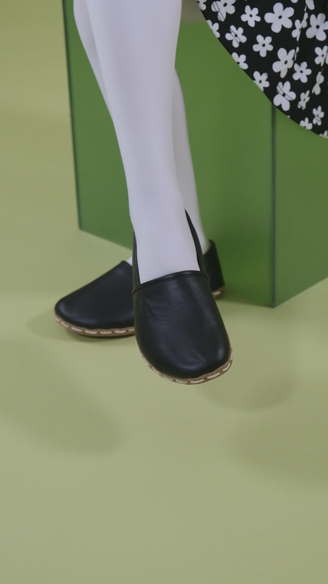 Çocuk Siyah Barefoot Loafer