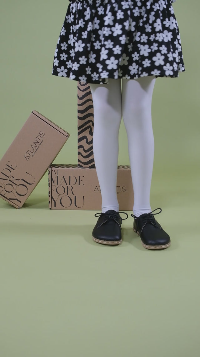 Clearance - Kid's Black Barefoot Oxfords