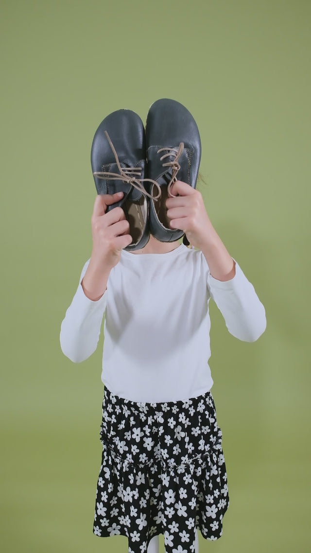 Grüne Barfuß-Oxfords für Kinder