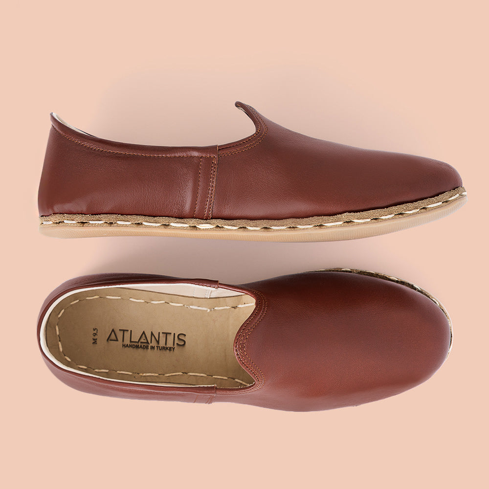 Men's Peru Brown Turkish Slip-On Shoes for Men : Atlantis Handmade 8.5 US Men's Peru Brown Turkish Slip-On Shoes for Men : Atlantis Handmade 8.5 US