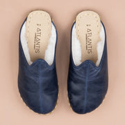 Women's Blue Leather Barefoot Shearlings