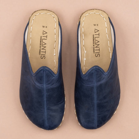 Men's Leather Blue Barefoot Slippers