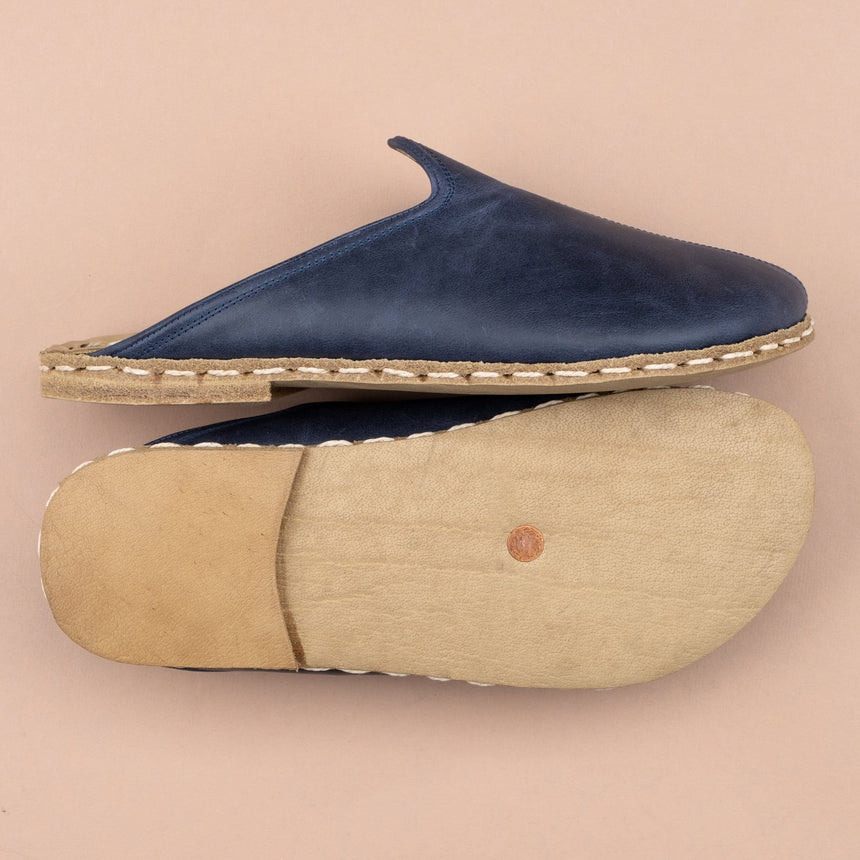 Blaue Barfuß-Hausschuhe für Damen
