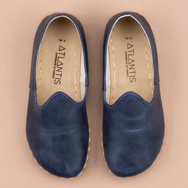 Women's Blue Leather Barefoots