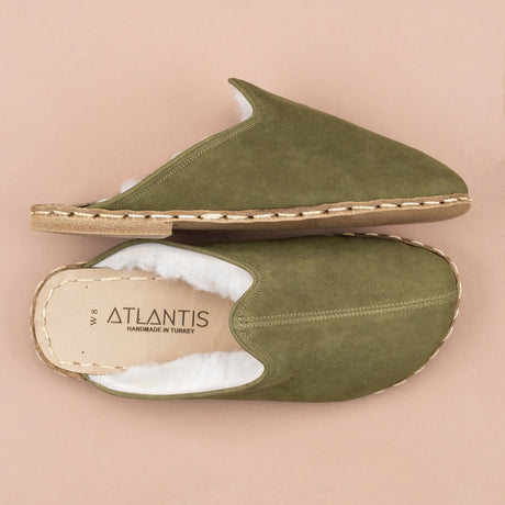 Women's Olive Barefoot Shearlings