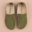 Women's Olive Leather Minimalists