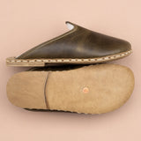 Erkek Yeşil Barefoot Kürklü Terlik