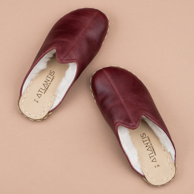 Erkek Scarlet Barefoot Kürklü Terlik