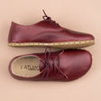 Women's Scarlet Leather Oxfords