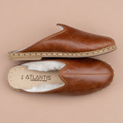 Women's Antique Brown Leather Shearlings