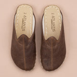 Women's Coffee Leather Barefoot Slippers