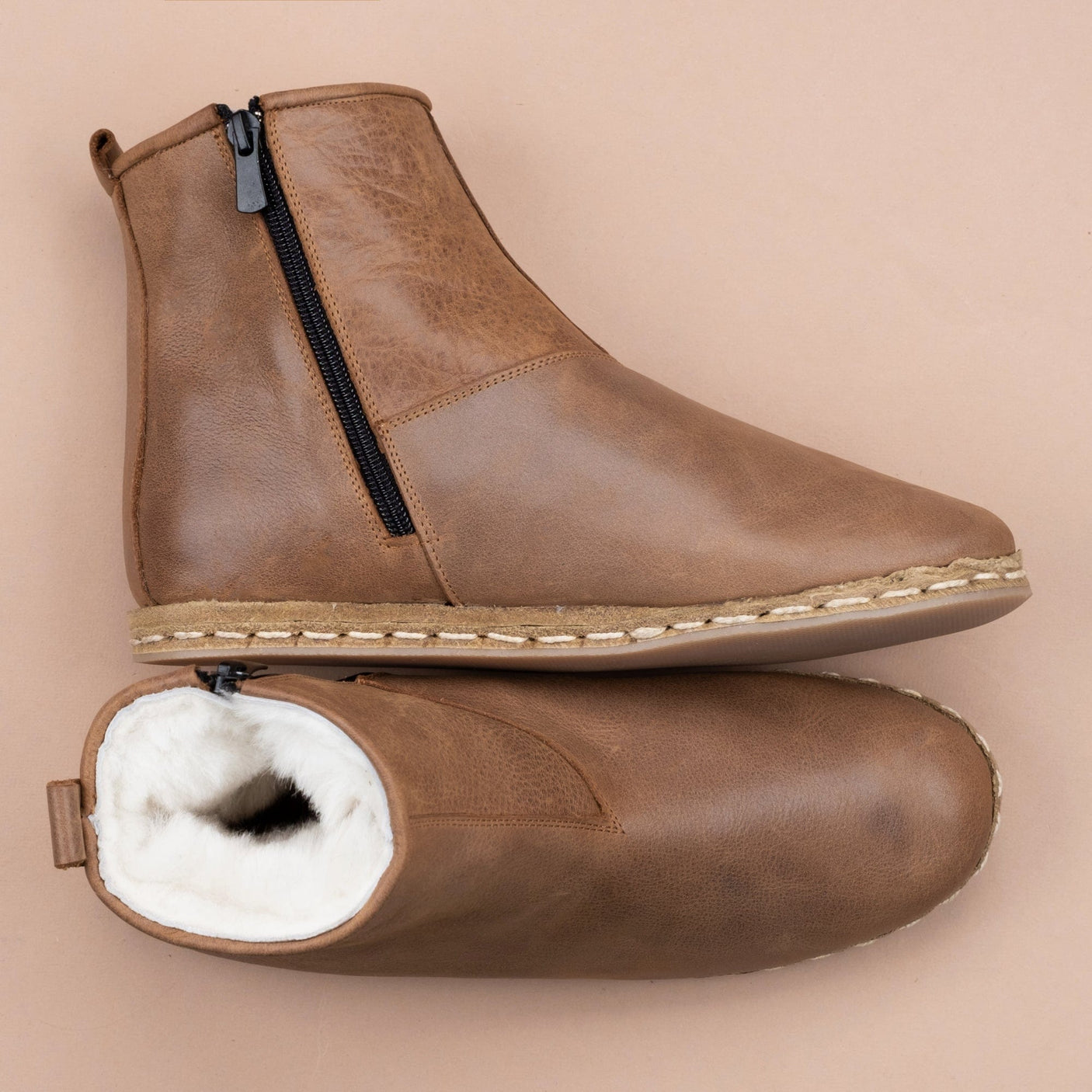 Men's Leather Zaragoza Shearling Boots