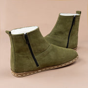 Men's Olive Shearling Boots