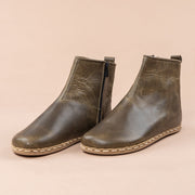 Men's Leather Green Barefoot Boots