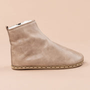 Men's Tan Barefoot Boots with Fur