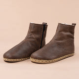 Men's Coffee Barefoot Boots with Fur