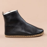 Men's Black Barefoot Boots with Fur