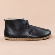Men's Black Barefoot Boots with Laces