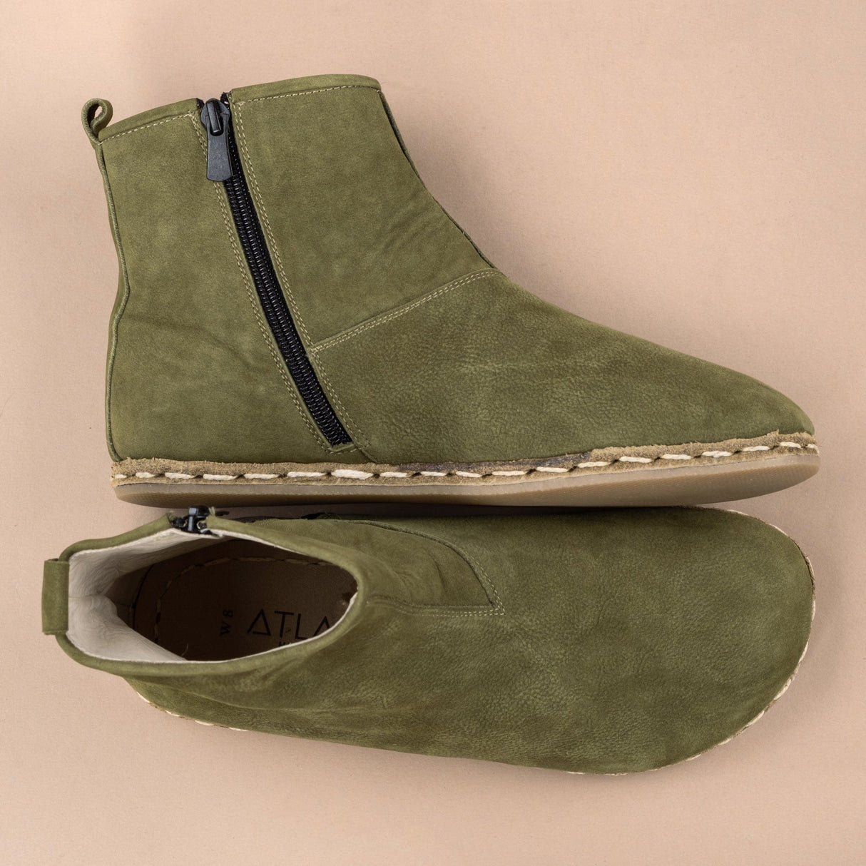 Men's Olive Barefoot Boots
