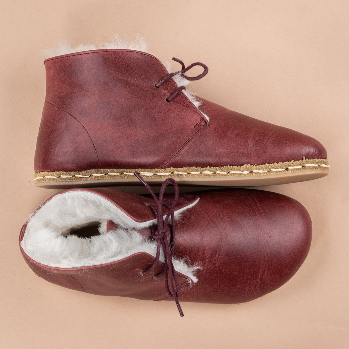 Men's Scarlet Barefoot Oxford Boots with Fur