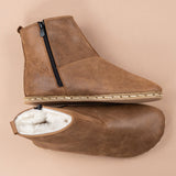 Men's Leather Zaragoza Barefoot Boots with Fur