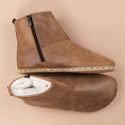 Women's Zaragoza Leather Shearling Barefoot Boots with Fur