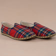 Women's Red Plaid Handmade Barefoot Shoes