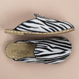 Men's Leather Zebra Barefoot Slippers