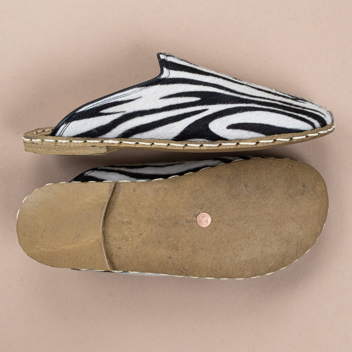 Men's Zebra Barefoot Slippers