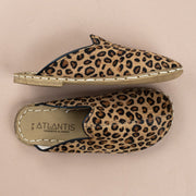 Women's Leopard Leather Barefoot Slippers