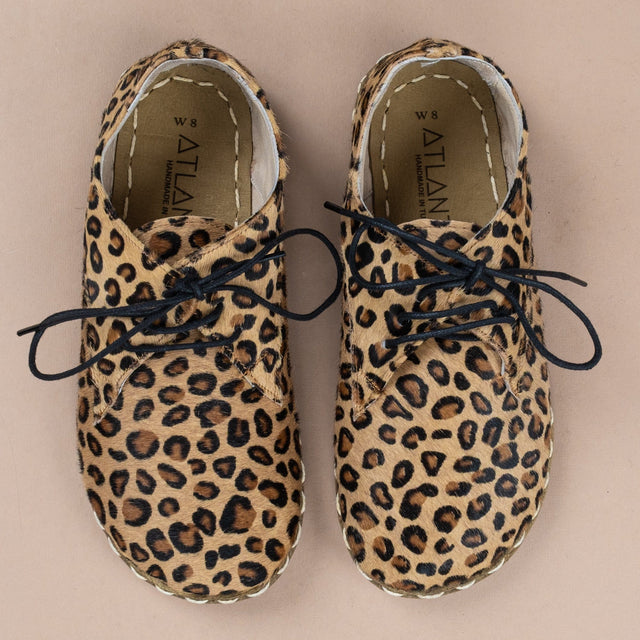 Women's Leopard Leather Oxfords