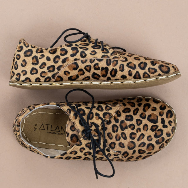 Men's Leather Leopard Oxfords