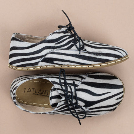 Women's Zebra Leather Oxfords