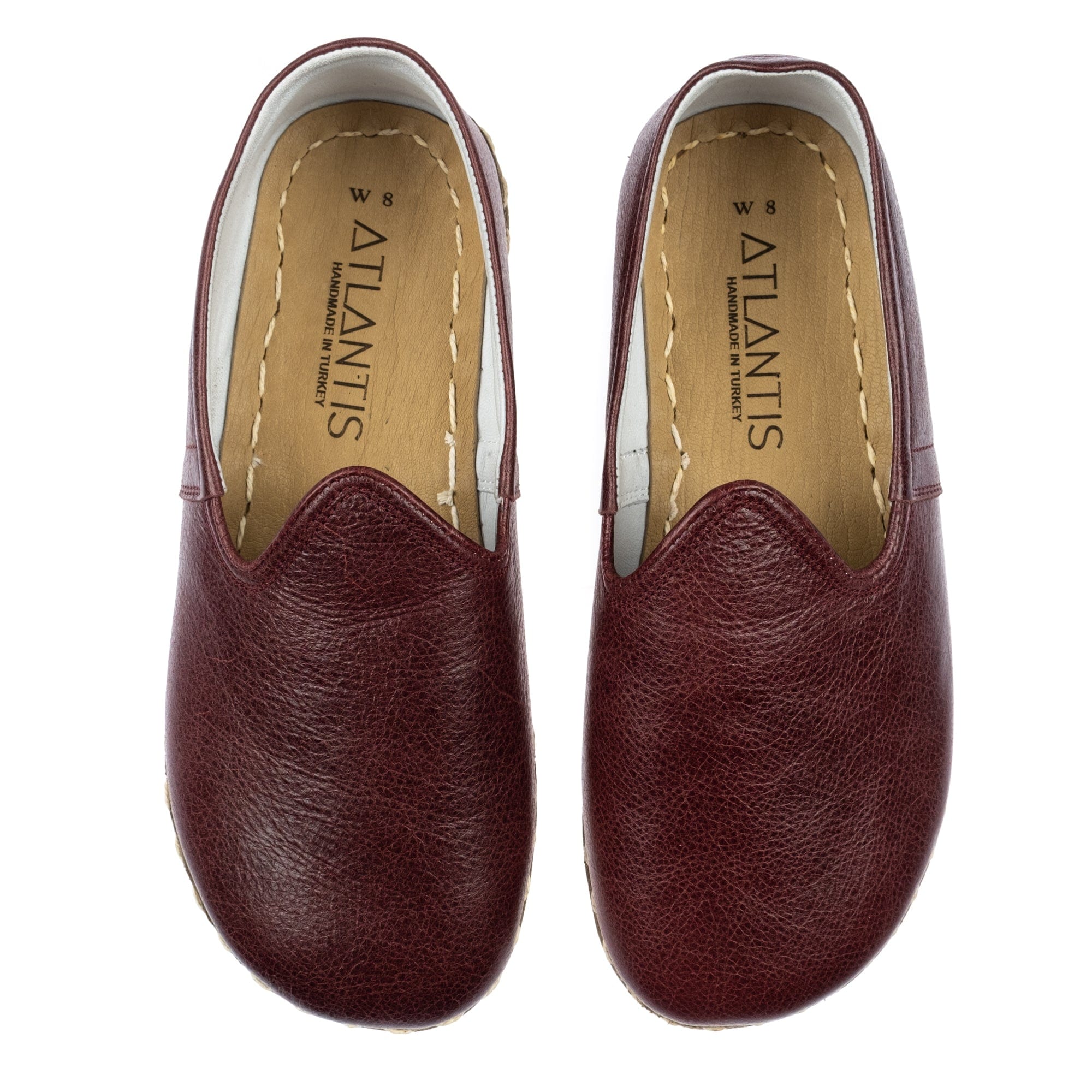 Women's Bordeaux Barefoot Shoes - Turkish Wider Shoes for Women