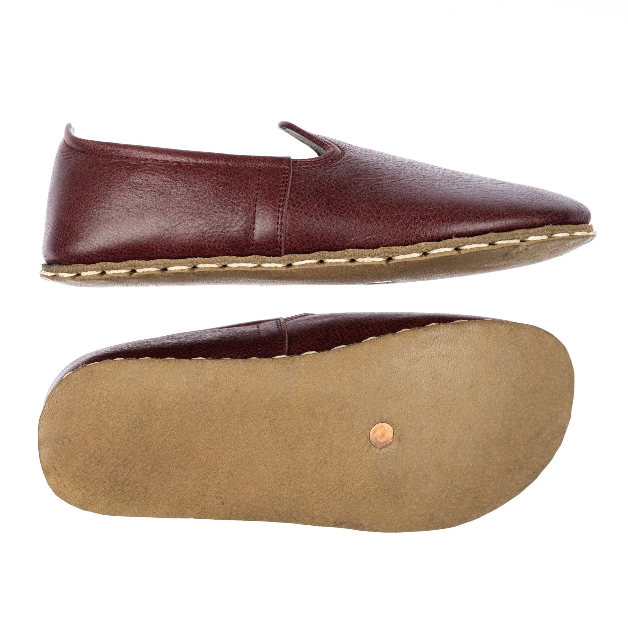 Women's Bordeaux Barefoot Shoes - Turkish Wider Shoes for Women