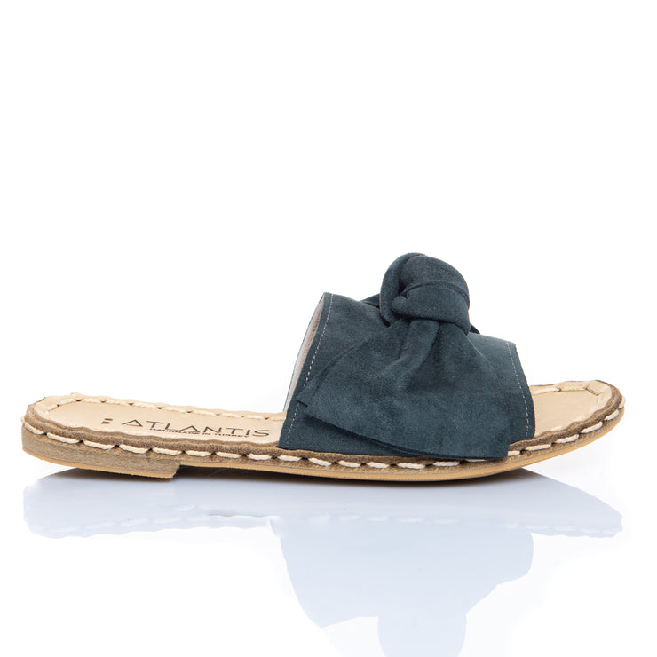 Gray Bow - Turkish Sandals for Women & Men : Atlantis Handmade Shoes