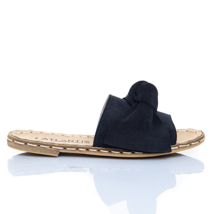 Navy Bow - Turkish Sandals for Women & Men : Atlantis Handmade Shoes