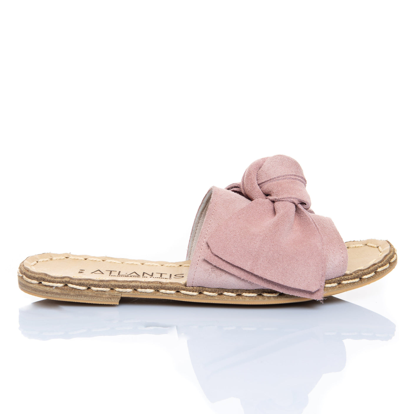 Powder Pink Bow - Turkish Sandals for Women & Men : Atlantis Handmade Shoes