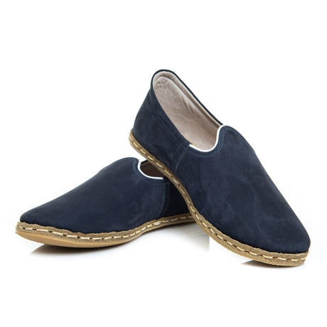 Navy Blue - Turkish Slip-On Shoes for Women & Men : Atlantis Handmade Shoes