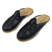 Black Slippers - Turkish Slippers for Women & Men : Atlantis Handmade Shoes