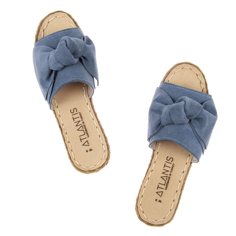 Blue Bows Leather Sandals