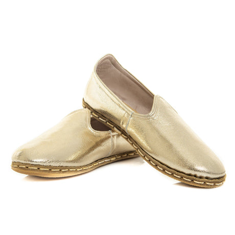 Gold - Turkish Slip-On Shoes for Women & Men : Atlantis Handmade Shoes