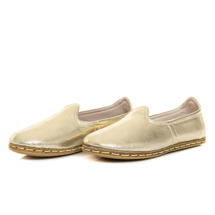 Gold - Turkish Slip-On Shoes for Women & Men : Atlantis Handmade Shoes