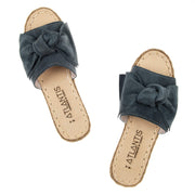 Gray Bows Leather Sandals