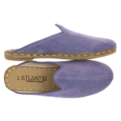 Women's Lavender Leather Slippers