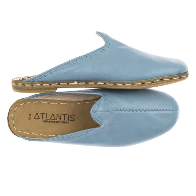 Men's Leather Sky Blue Slippers