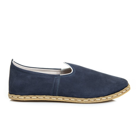 Men's Leather Navy Blue Slip On Shoes