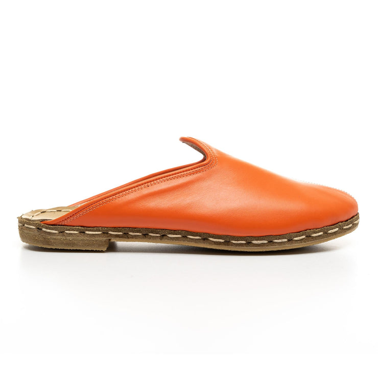 Orange Slippers - Turkish Slippers for Women & Men : Atlantis Handmade Shoes
