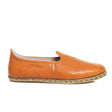Women's Camel Leather Slip On Shoes